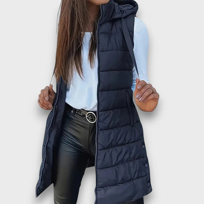 Sleeveless hooded puffer vest for women | Kaira -8