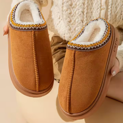 Warm waterproof slip-on winter mules for women | Elara -12