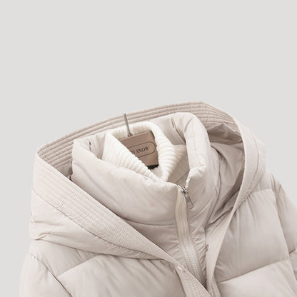 Street Belted hooded puffer jacket for women | Elara