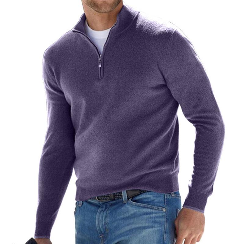 Soft relaxed half-zip knit sweater for men | Harris -7