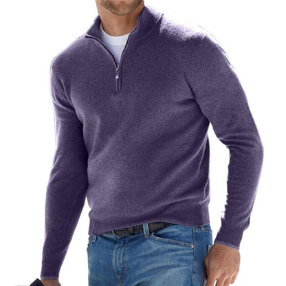 Soft relaxed half-zip knit sweater for men | Harris -7