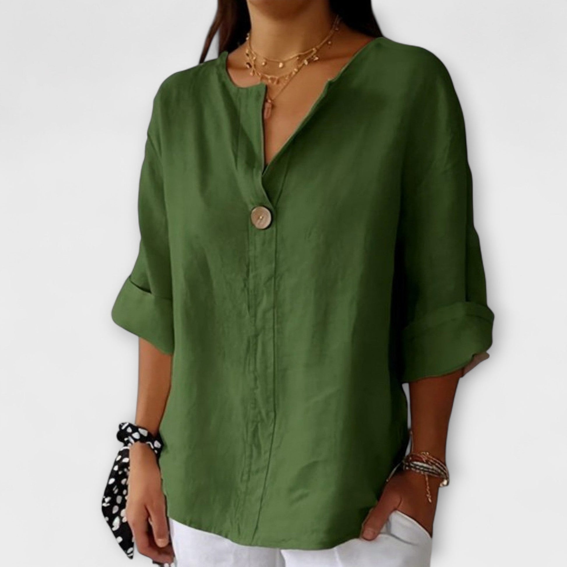 Stylish V-neck everyday blouse for women | Nicole -1