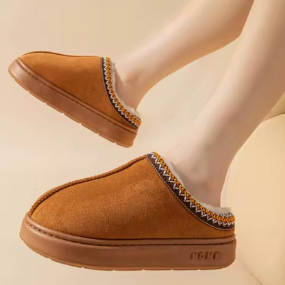 Warm waterproof slip-on winter mules for women | Elara -9