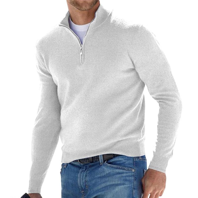 Soft relaxed half-zip knit sweater for men | Harris -4