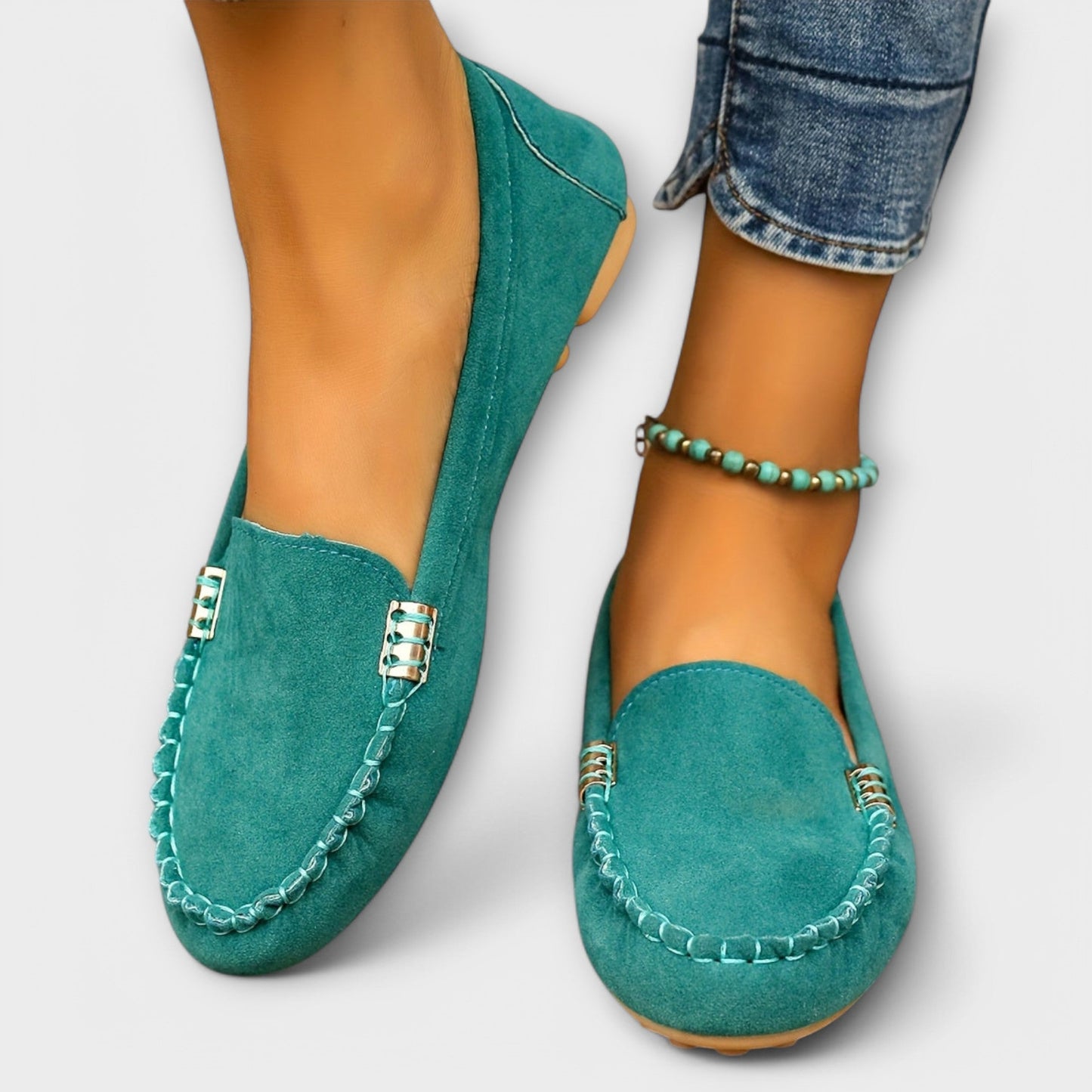 Sleek Slip-on moccasin loafers with refined detailing for women | Bianca