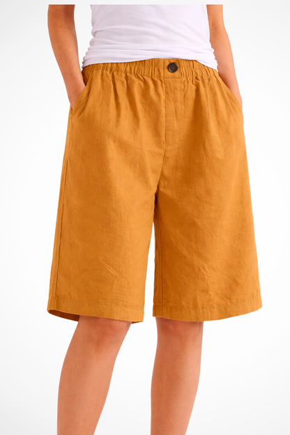 Relaxed summer shorts with elastic waist for women -13
