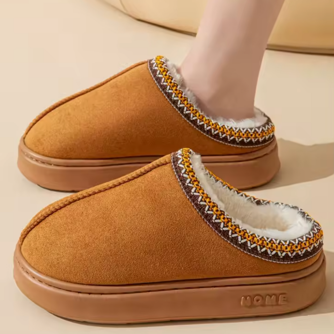 Warm waterproof slip-on winter mules for women | Elara -10