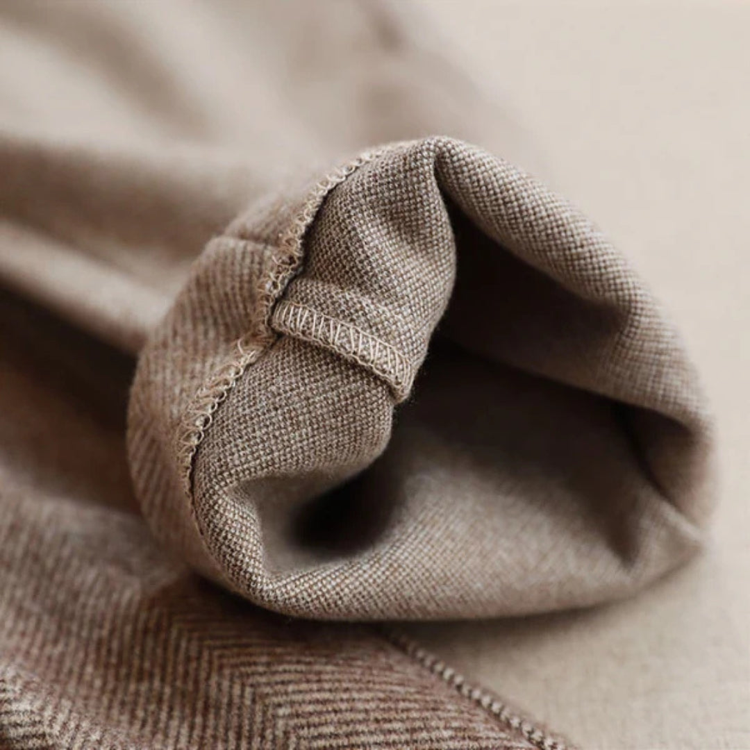 Cuffed Heritage herringbone tailored trousers for men | Alden