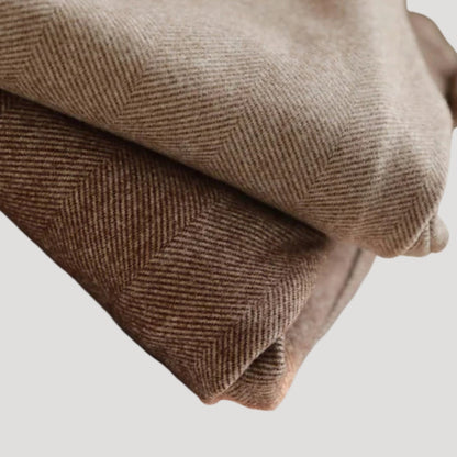 Cuffed Heritage herringbone tailored trousers for men | Alden