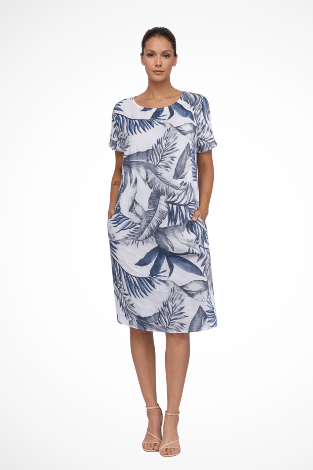Botanical print casual relaxed summer dress for women | Ivy -2