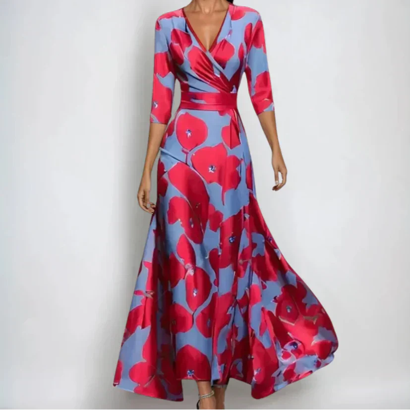 Tiered Floral dress with flowing silhouette for women | Emily