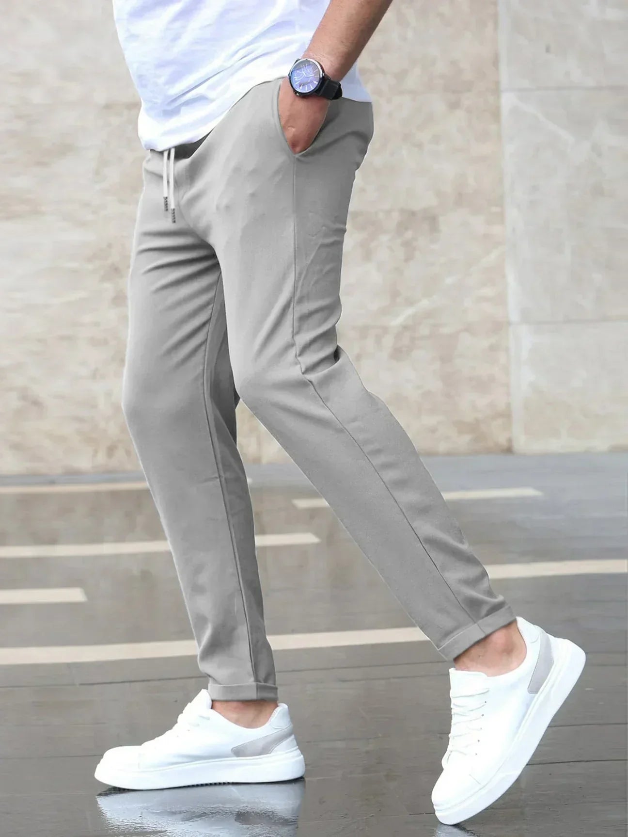 Hemmed Premium tapered trousers for men | Premium