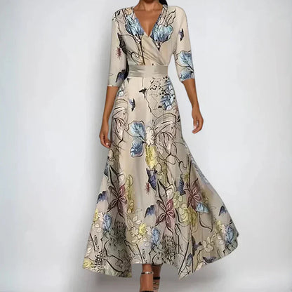 Tiered Floral dress with flowing silhouette for women | Emily