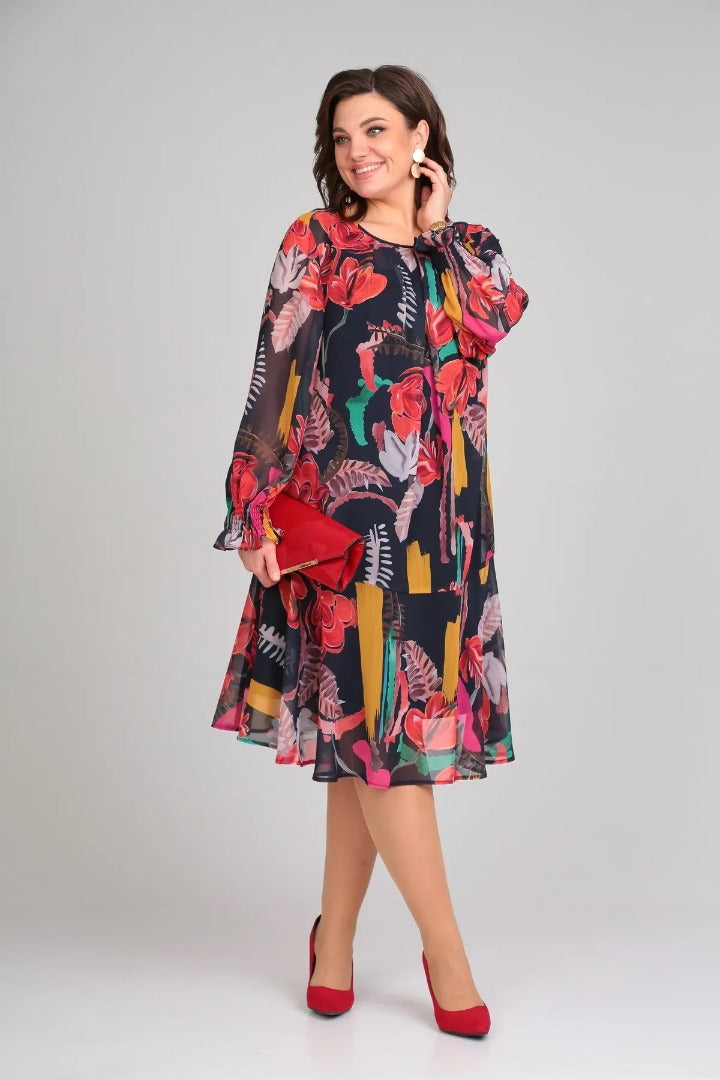 Modern floral everyday dress for women | Floravine -4