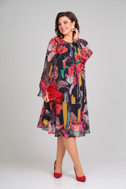 Modern floral everyday dress for women | Floravine -4