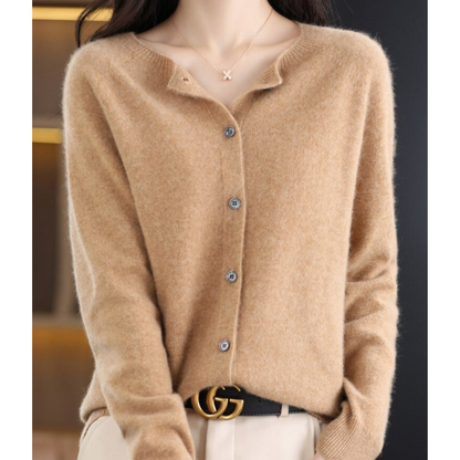 Soft cashmere open-front cardigan for women -3
