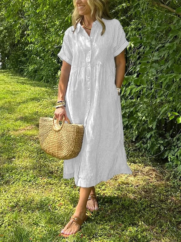 Flowing relaxed everyday maxi dress for women | Angela -7