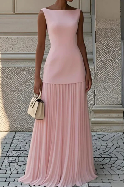 Elegant pleated formal maxi dress for women | Eline -8