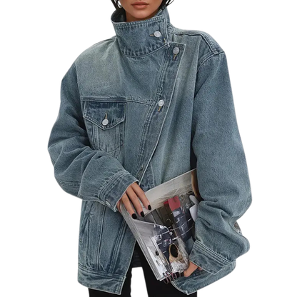 Tough Vintage washed asymmetric jacket for women | SKYE