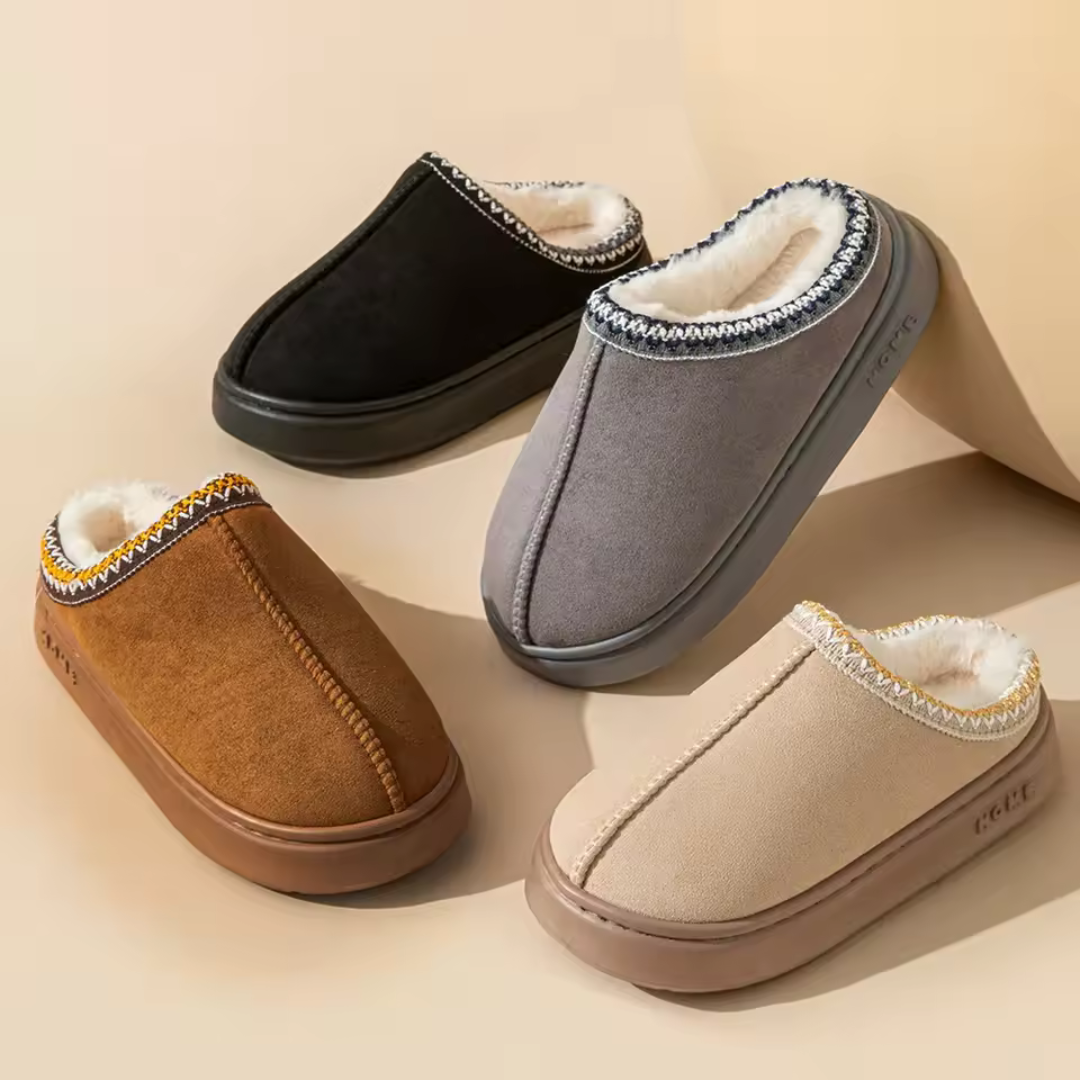 Warm waterproof slip-on winter mules for women | Elara -3