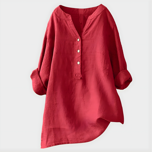 Gathered Elegant V-neck blouse for women | Virelle