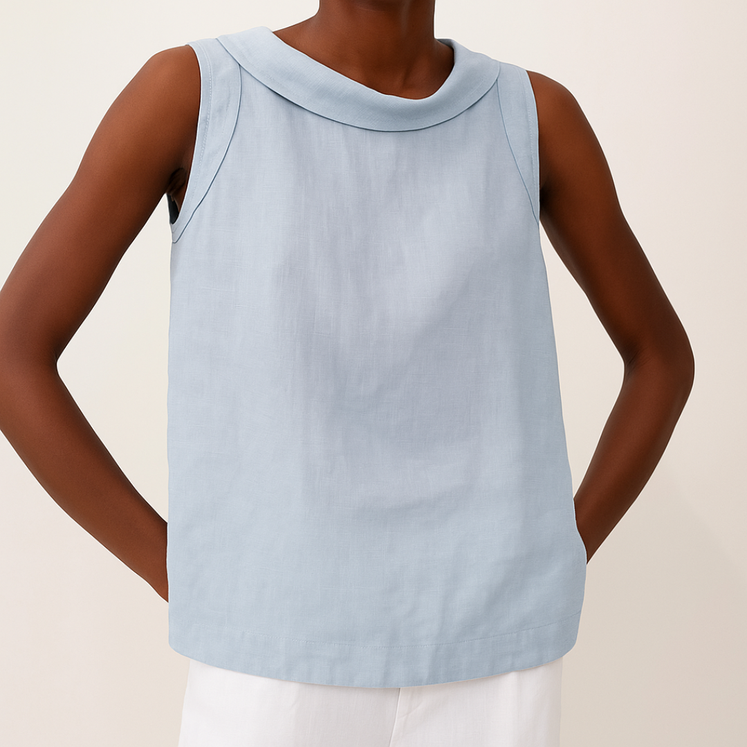 Sleeveless roll-collar knit top for women | Maria -5