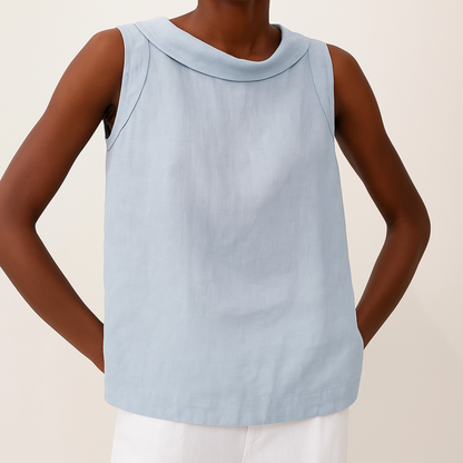 Sleeveless roll-collar knit top for women | Maria -5