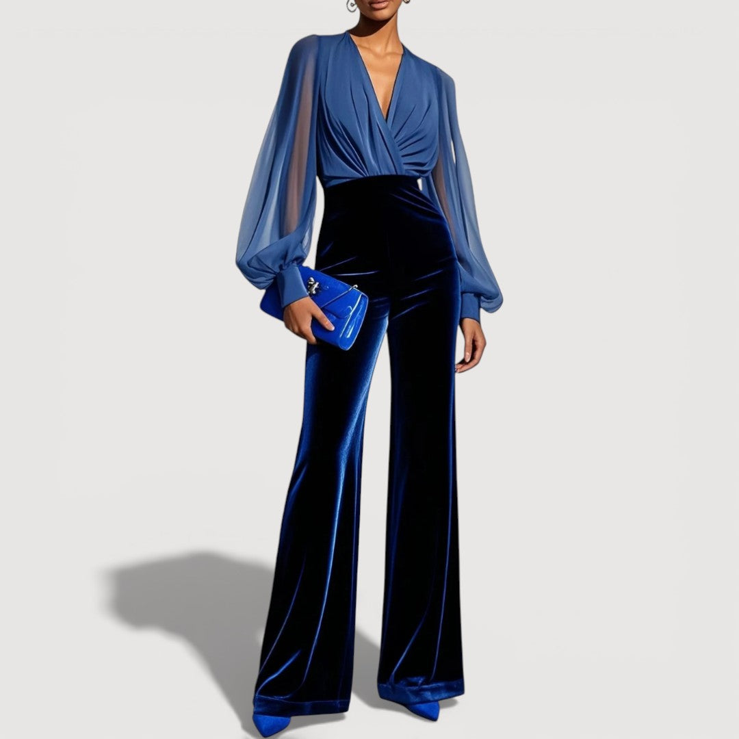 Elegant sheer-sleeve two-piece co-ord set for women | Zaira -2