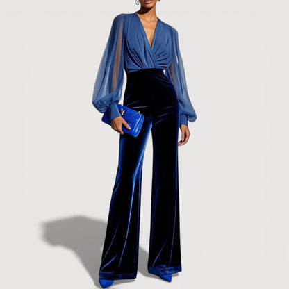 Elegant sheer-sleeve two-piece co-ord set for women | Zaira -2