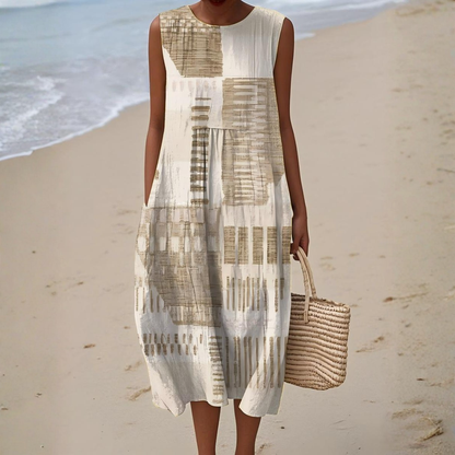 Silhouetted Abstract summer dress for women | Helora