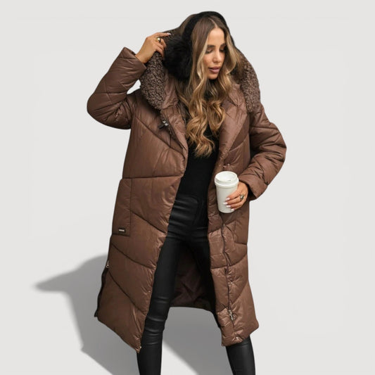 Warm long puffer coat for women | Hilda -1