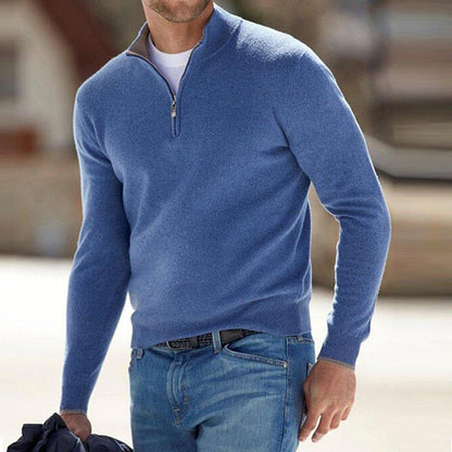 Soft relaxed half-zip knit sweater for men | Harris -2