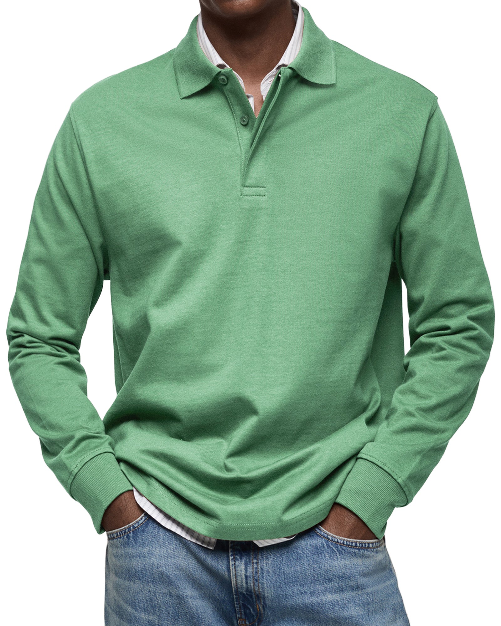 Classic relaxed long-sleeve polo shirt for men | Wilson -6