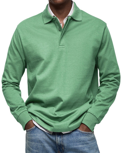 Classic relaxed long-sleeve polo shirt for men | Wilson -6