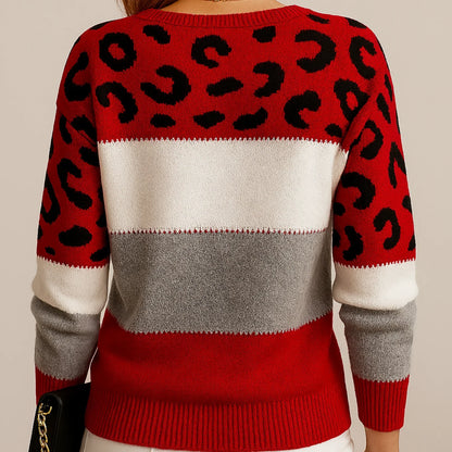 Bold leopard print relaxed sweater for women | Pascaline -8