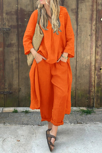 Relaxed matching co-ord lounge set for women | Luxe -7