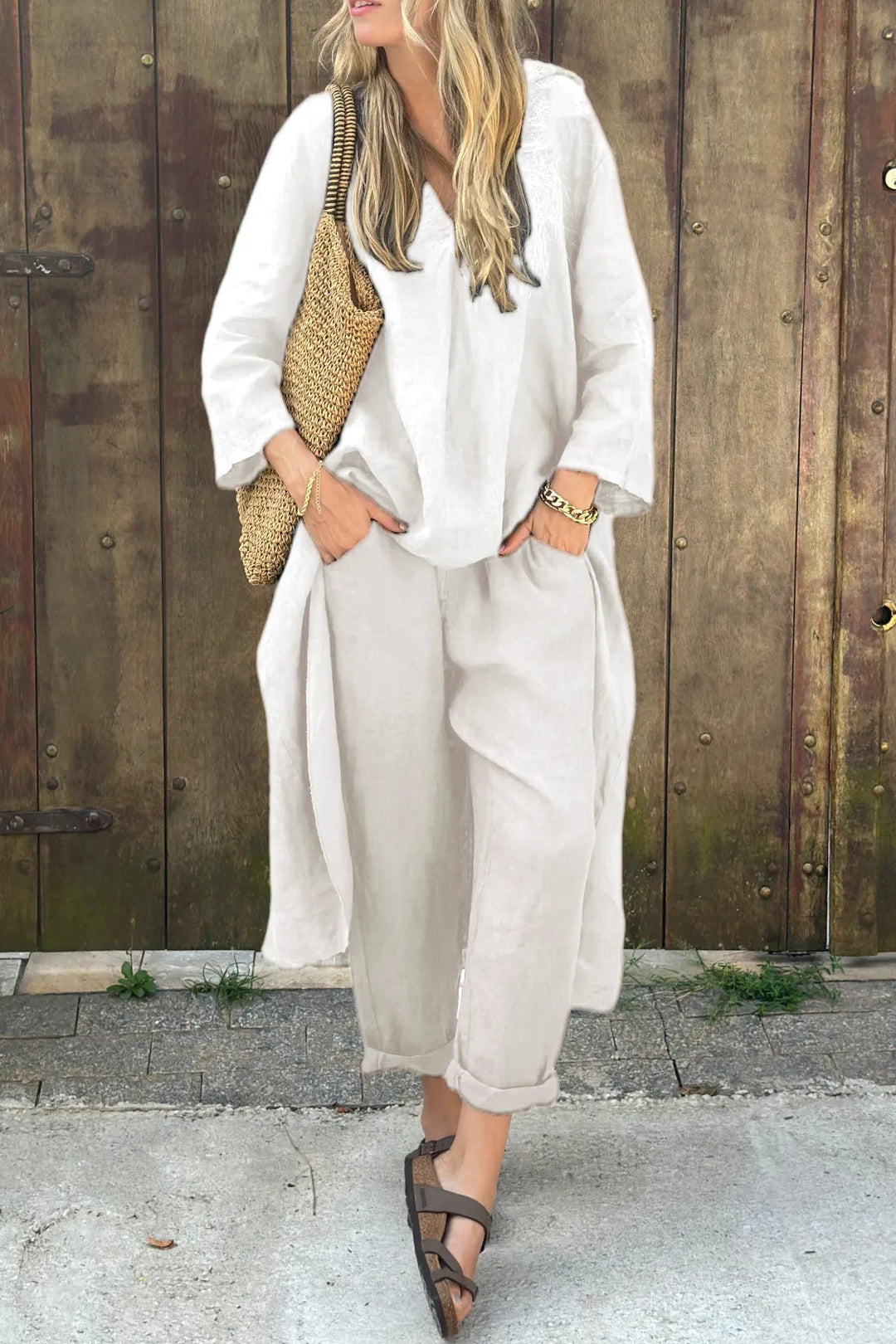 Relaxed matching co-ord lounge set for women | Luxe -6