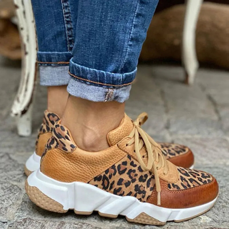 Bold leopard print comfort trainers for women | Crissa -2