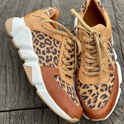 Bold leopard print comfort trainers for women | Crissa -4