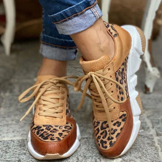 Bold leopard print comfort trainers for women | Crissa -1