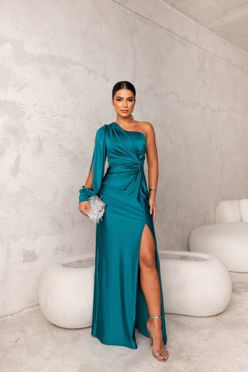 Elegant wrap-style midi dress for women | Kyara -2