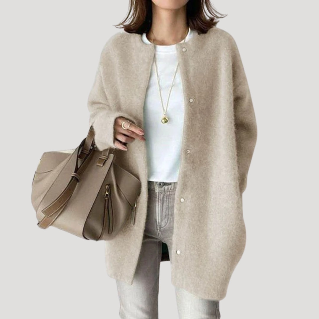 Knit Long knit cardigan with relaxed silhouette for women | Arlette