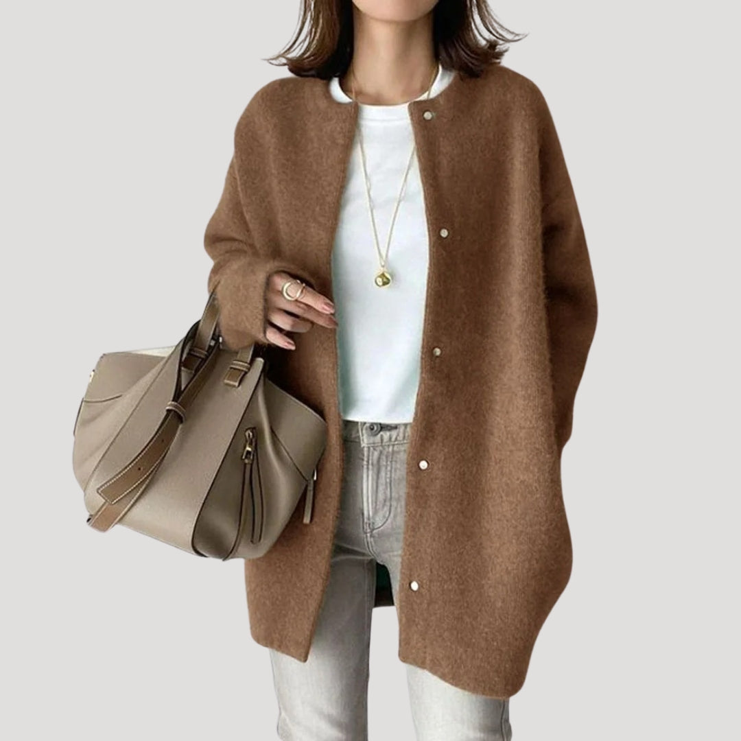 Knit Long knit cardigan with relaxed silhouette for women | Arlette
