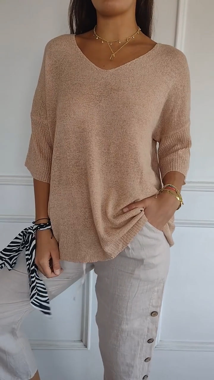 Classic timeless V-neck everyday top for women | Jill -8