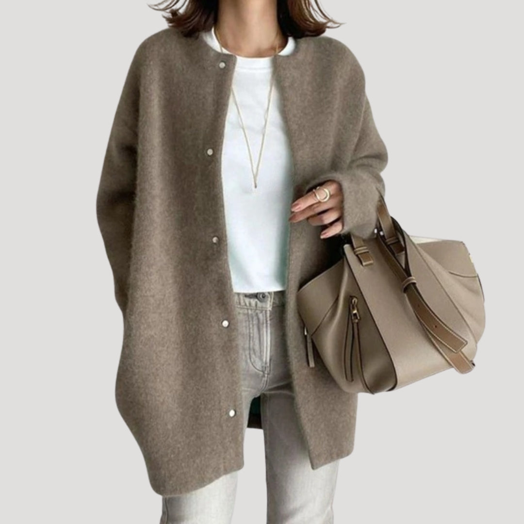 Knit Long knit cardigan with relaxed silhouette for women | Arlette