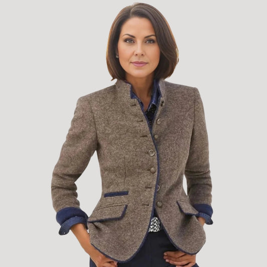 City Tweed jacket with fitted silhouette for women | Elowen
