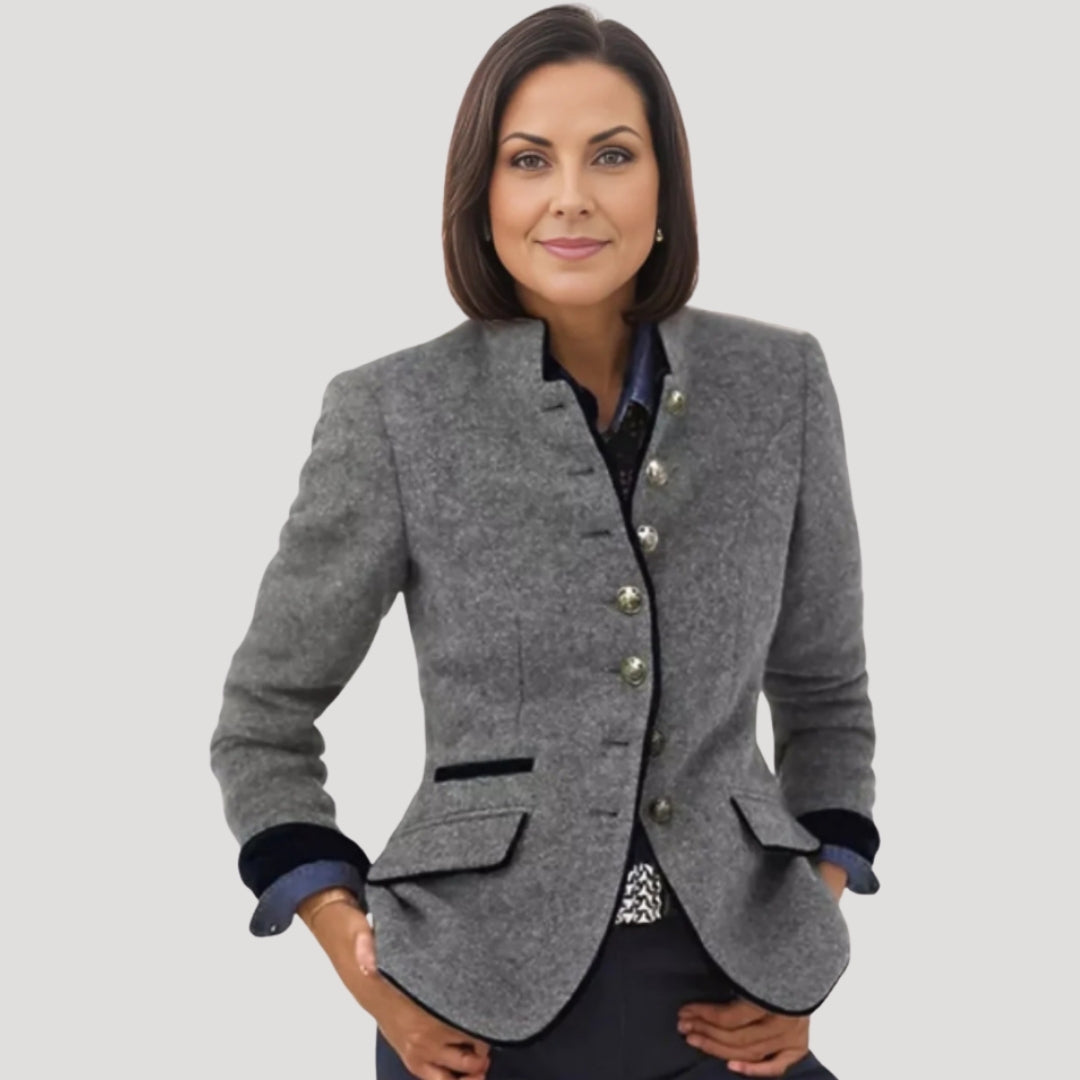 City Tweed jacket with fitted silhouette for women | Elowen