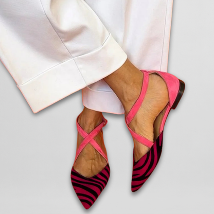 Refined Strappy ballerina flats with pointed silhouette for women | Fern