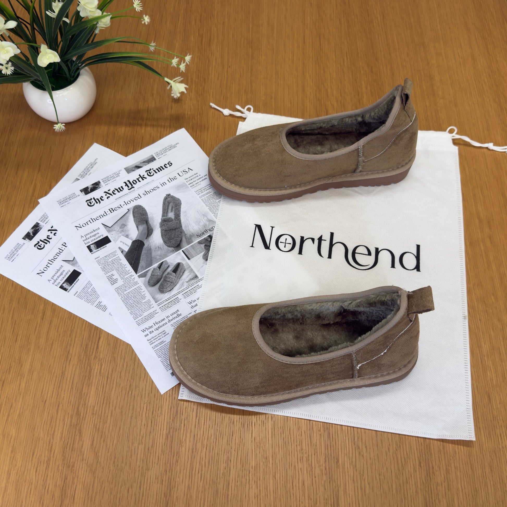 Warm snow fur lined slip-on loafers for women -7