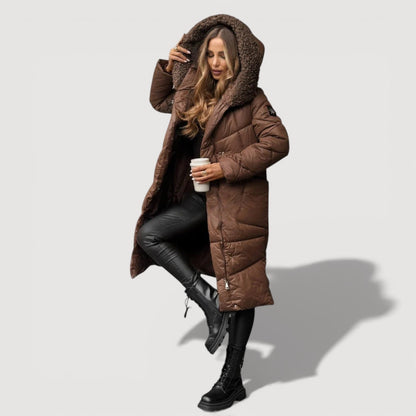 Warm long puffer coat for women | Hilda -4